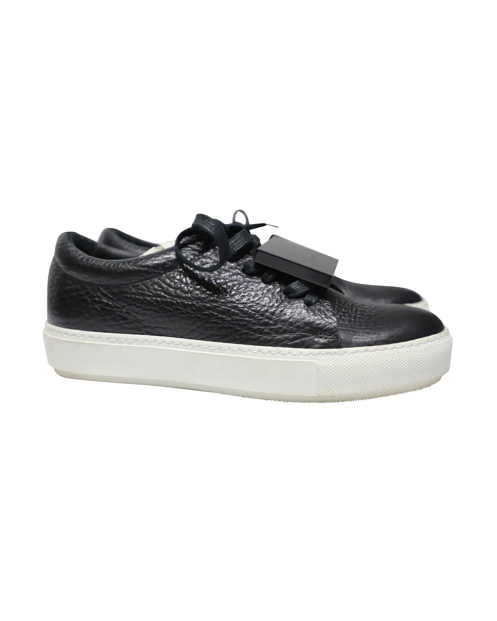Acne Studios Adriana Low Top Sneakers in Black Calfskin Leather