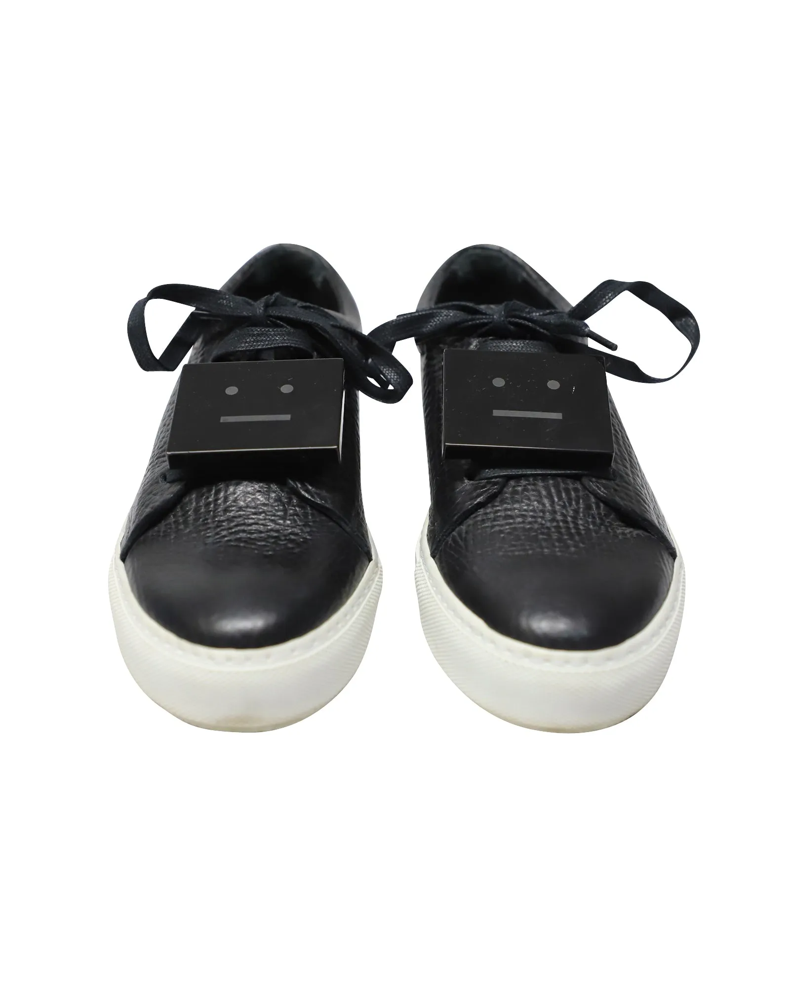 Acne Studios Adriana Low Top Sneakers in Black Calfskin Leather