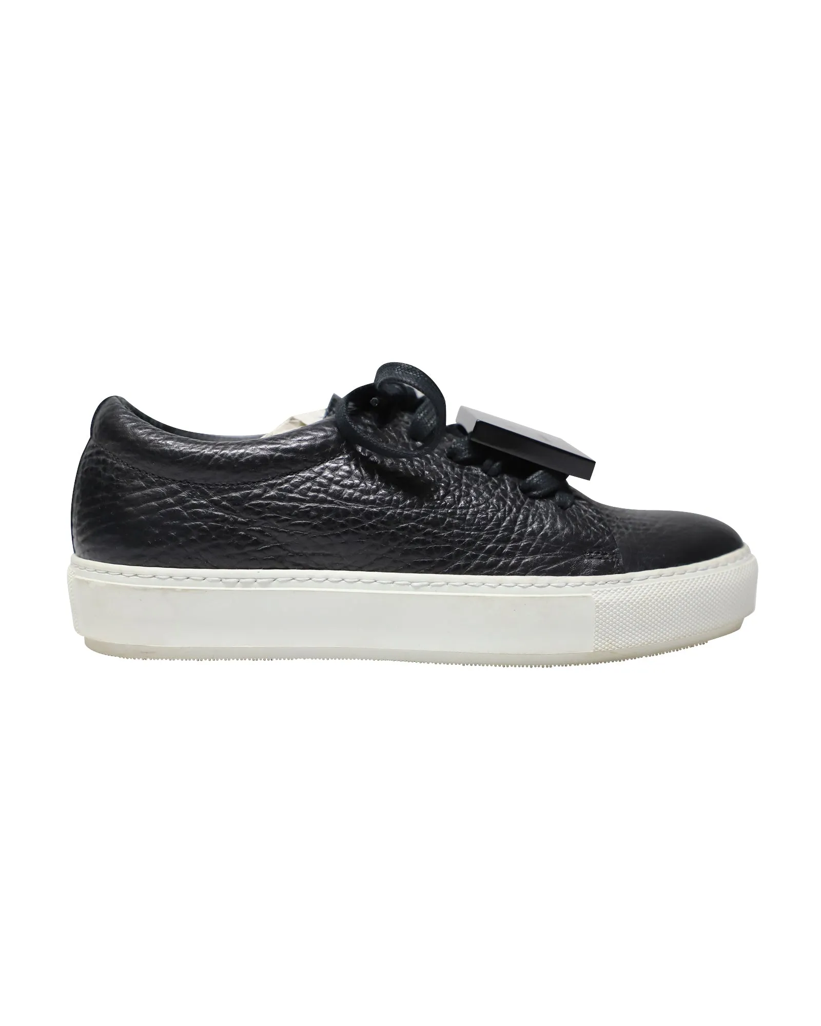 Acne Studios Adriana Low Top Sneakers in Black Calfskin Leather