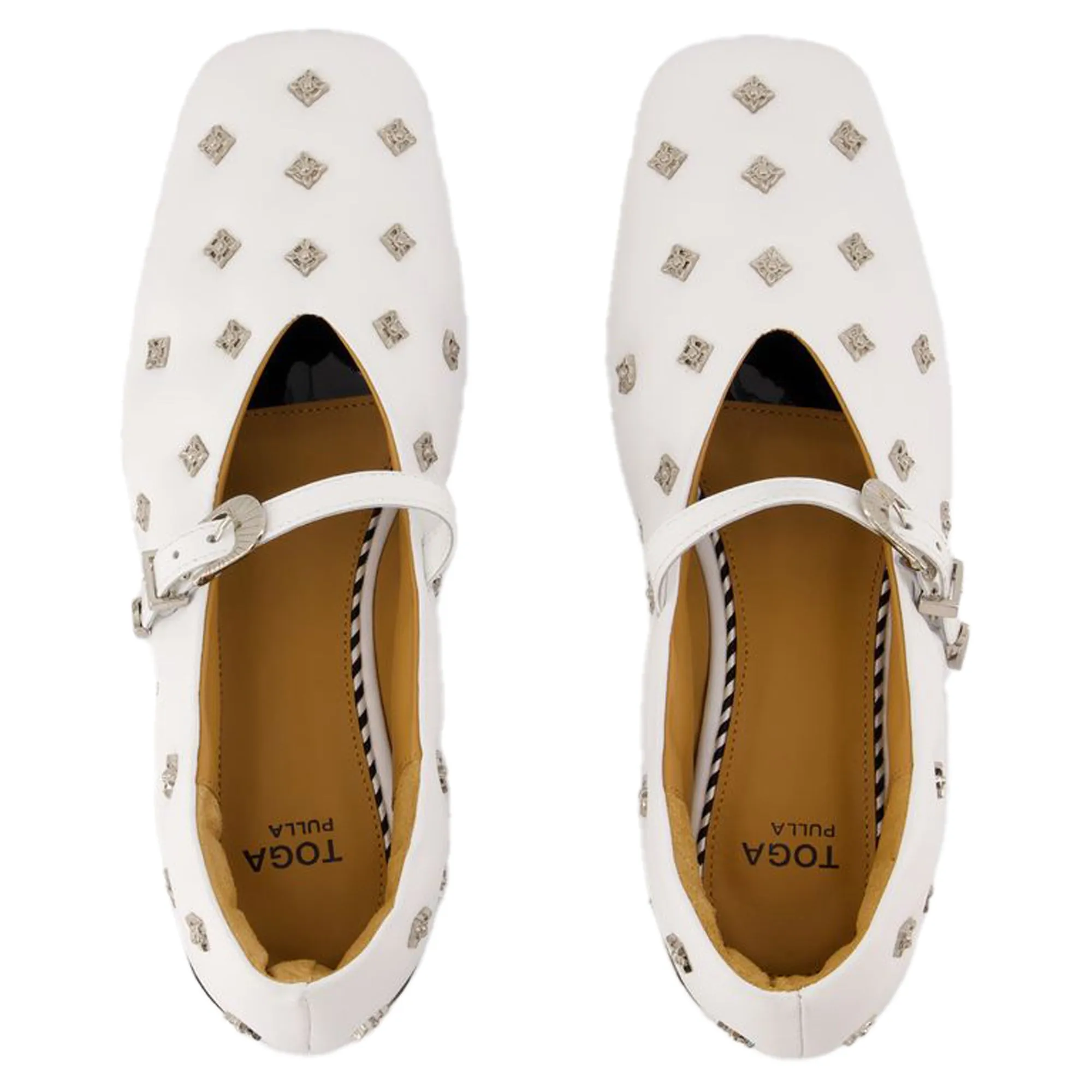 Aj1342 Ballerinas - Toga Pulla - Leather - White