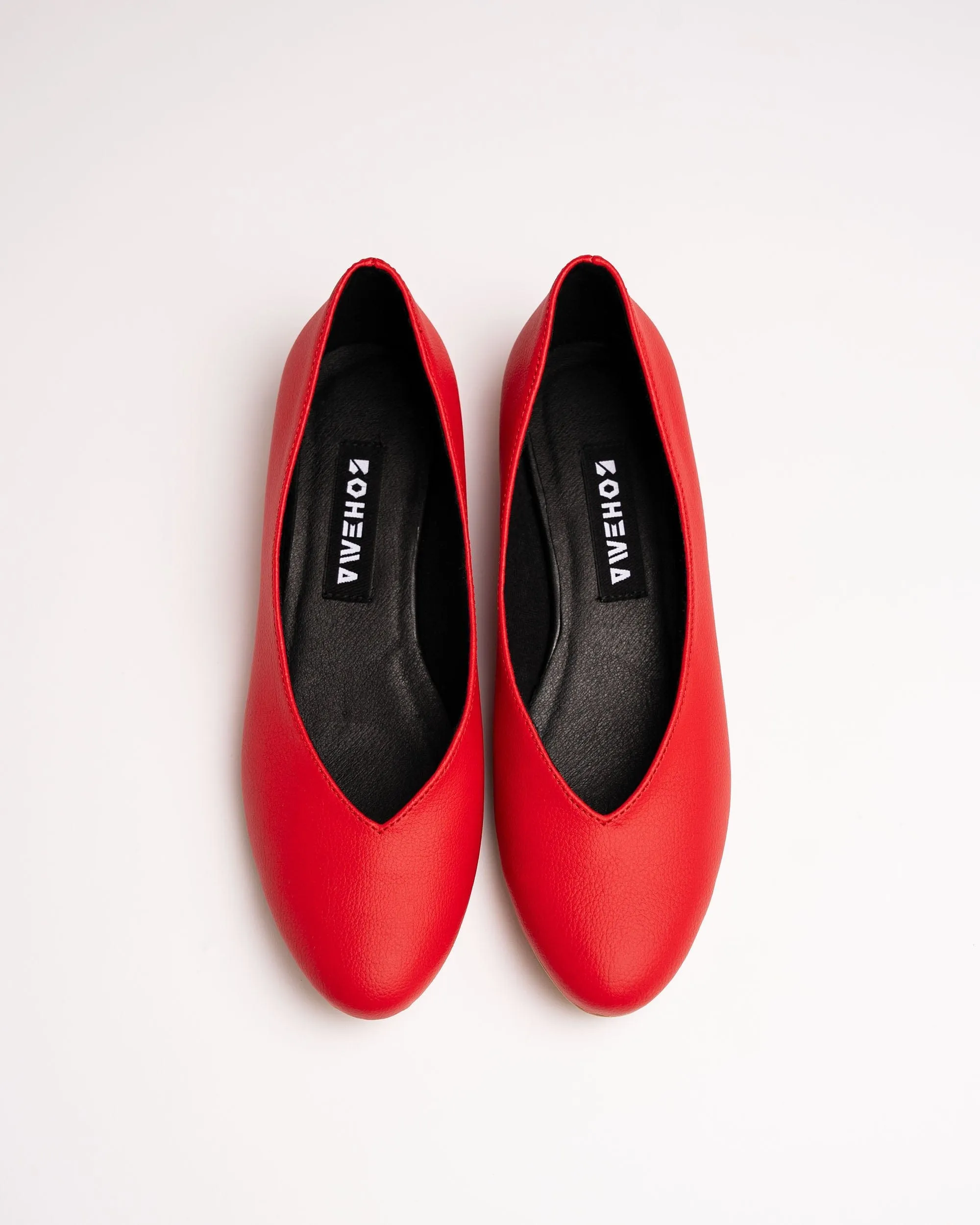 Ballerina Women's Grape Leather Vegan Pumps | Red