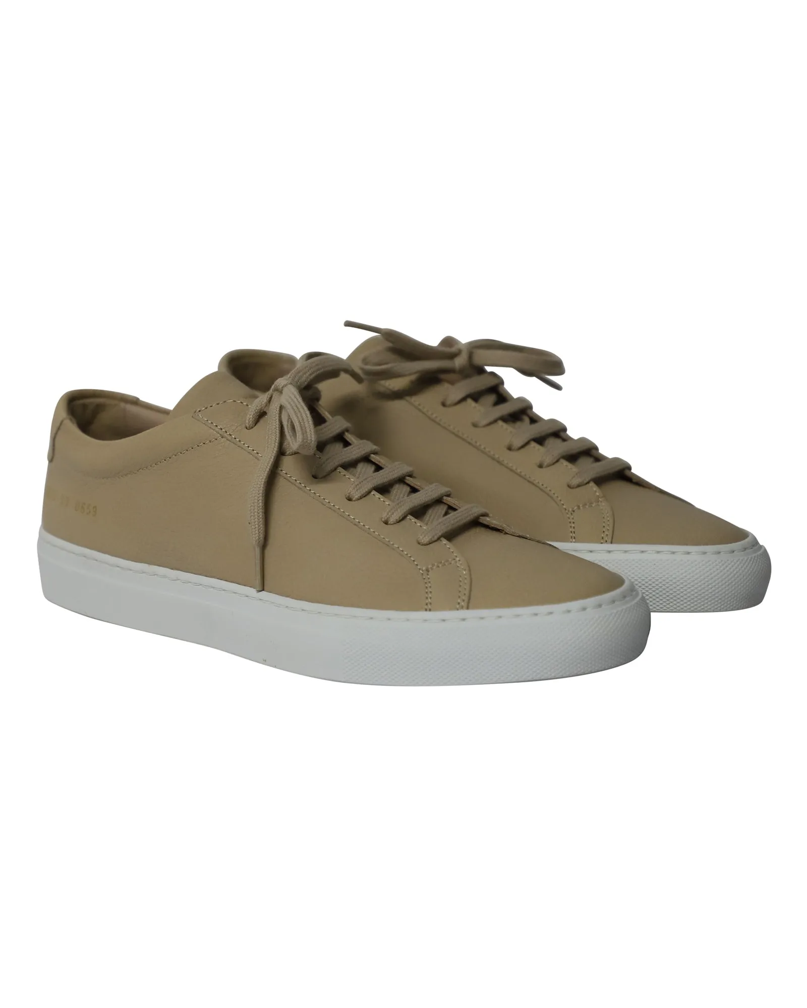 Common Projects Achilles Low Top Sneakers in Nude Leather