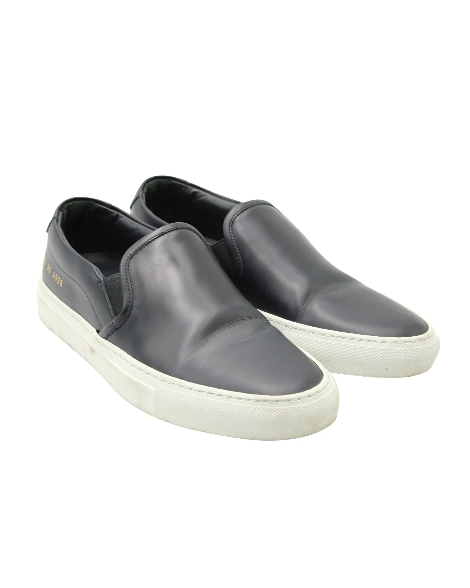 Common Projects Slip On Sneakers in Black Leather