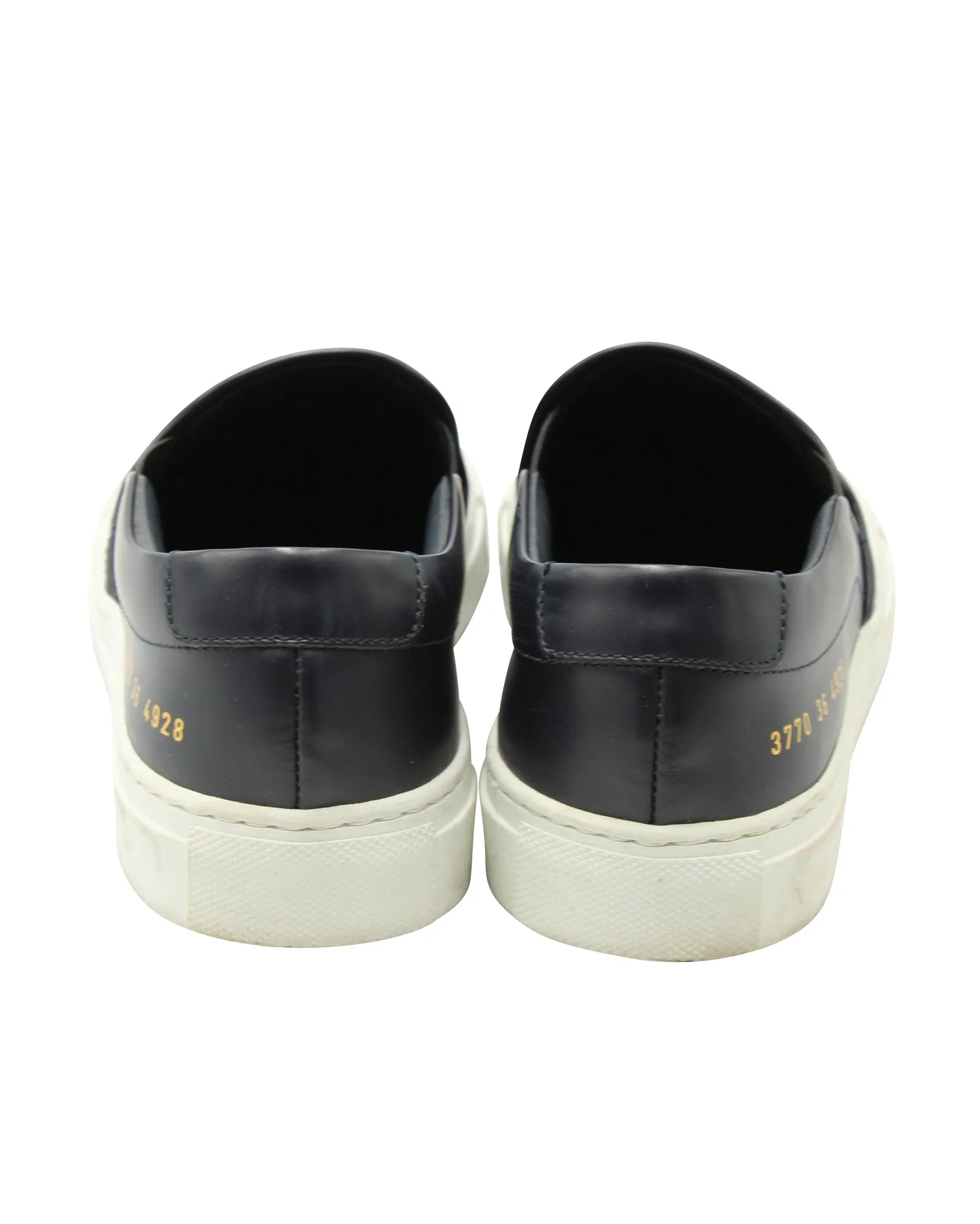Common Projects Slip On Sneakers in Black Leather