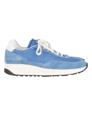 Common Projects Track Classic Ripstop Sneakers in Blue Leather & Suede