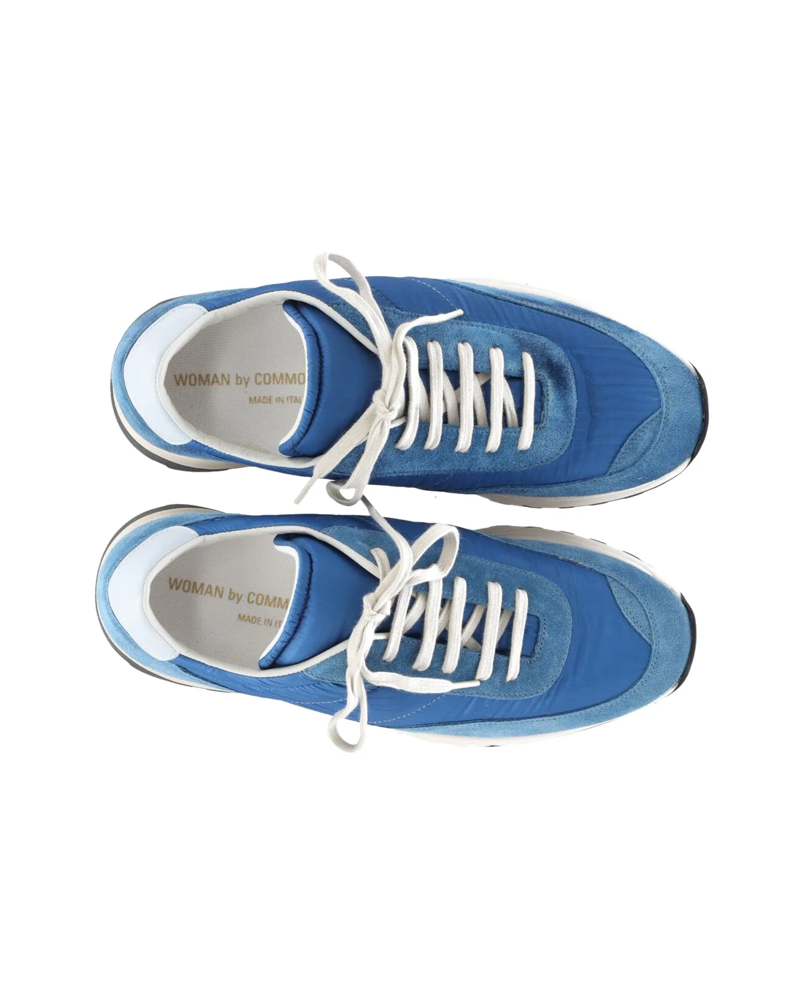 Common Projects Track Classic Ripstop Sneakers in Blue Leather & Suede