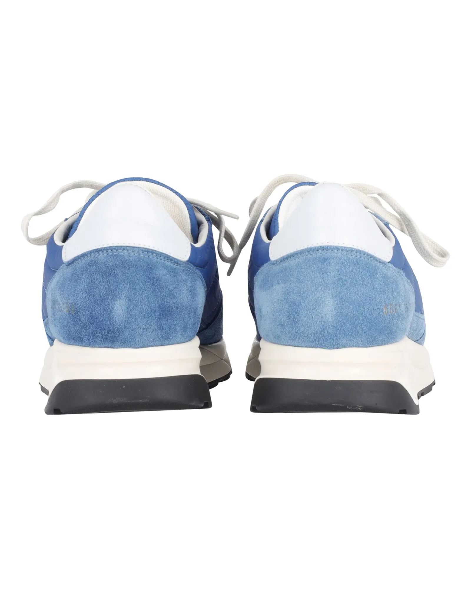 Common Projects Track Classic Ripstop Sneakers in Blue Leather & Suede
