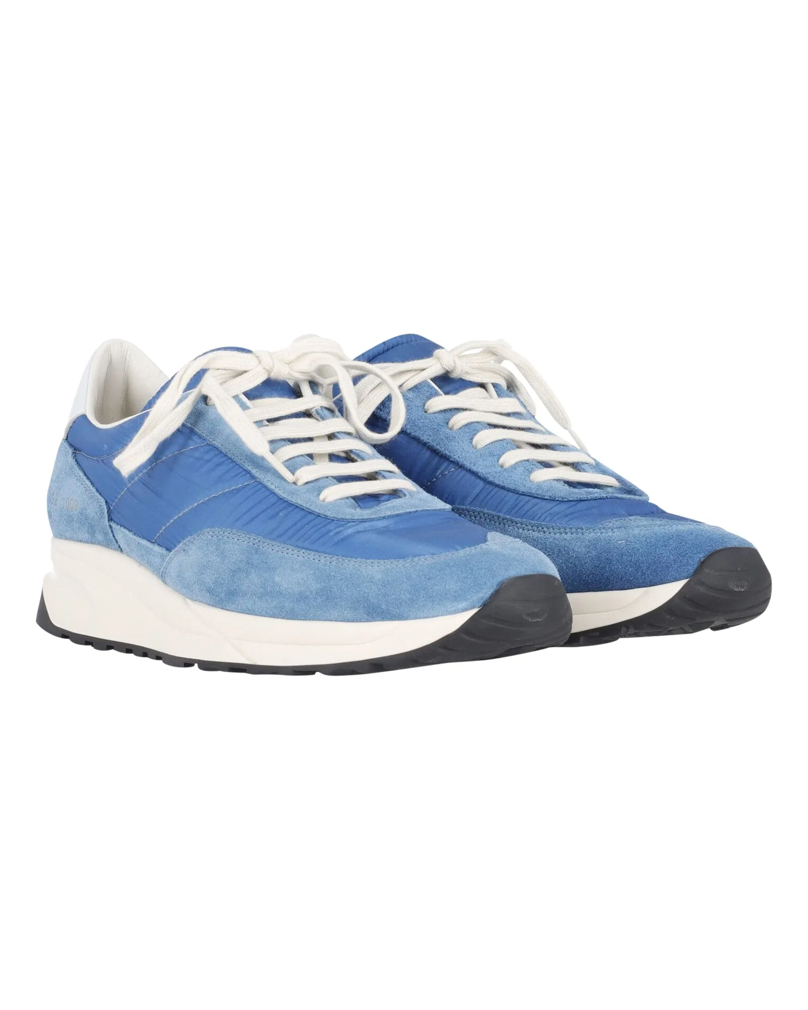 Common Projects Track Classic Ripstop Sneakers in Blue Leather & Suede