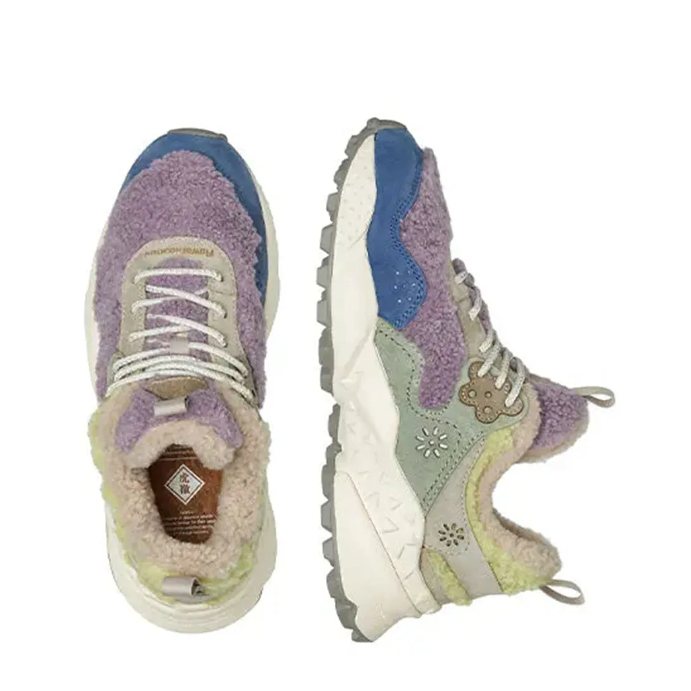 Flower Mountain Womens Kotetsu Trainers Violet / Lime