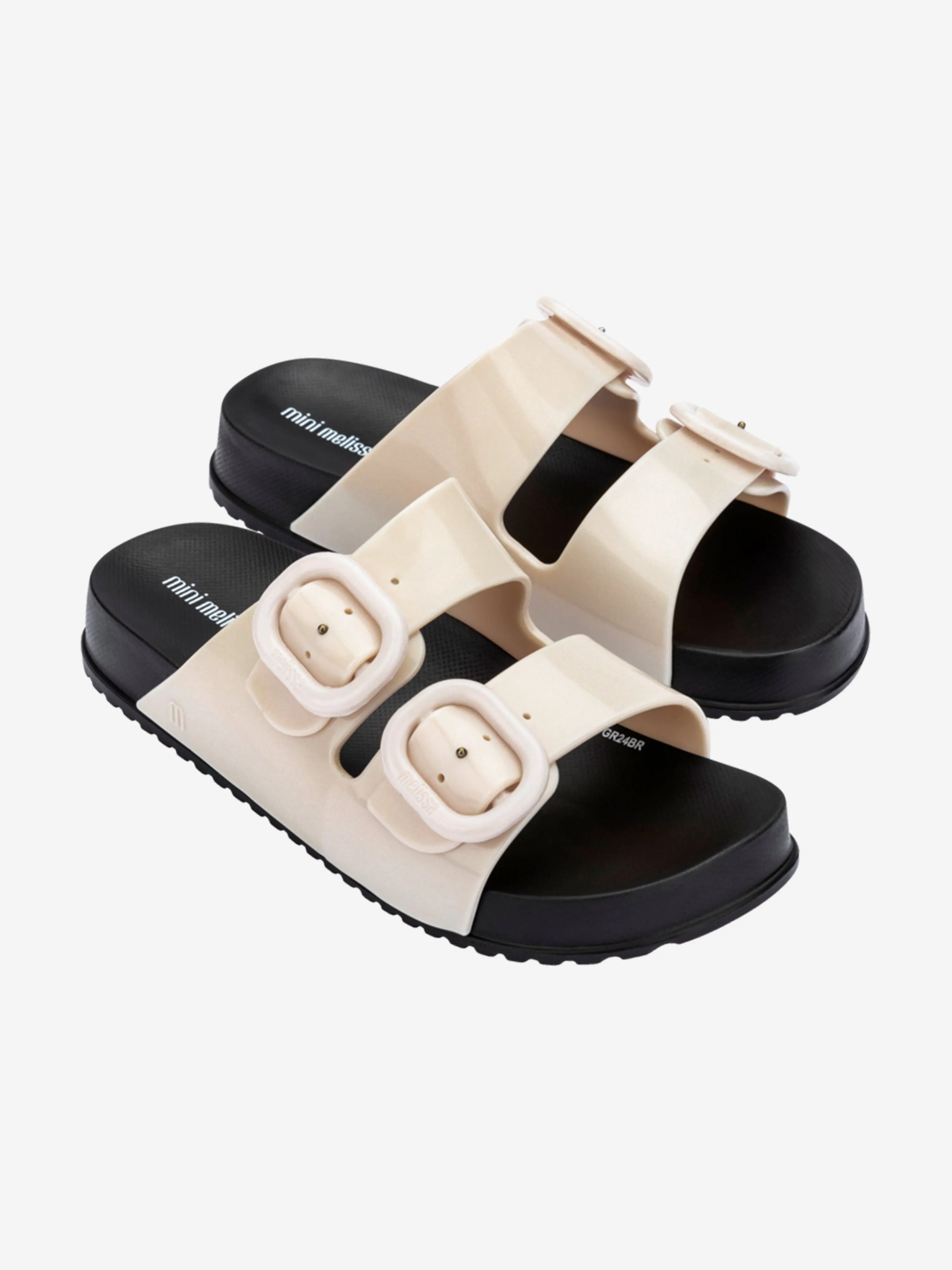 Girls Cozy Slide Sandals in Ivory