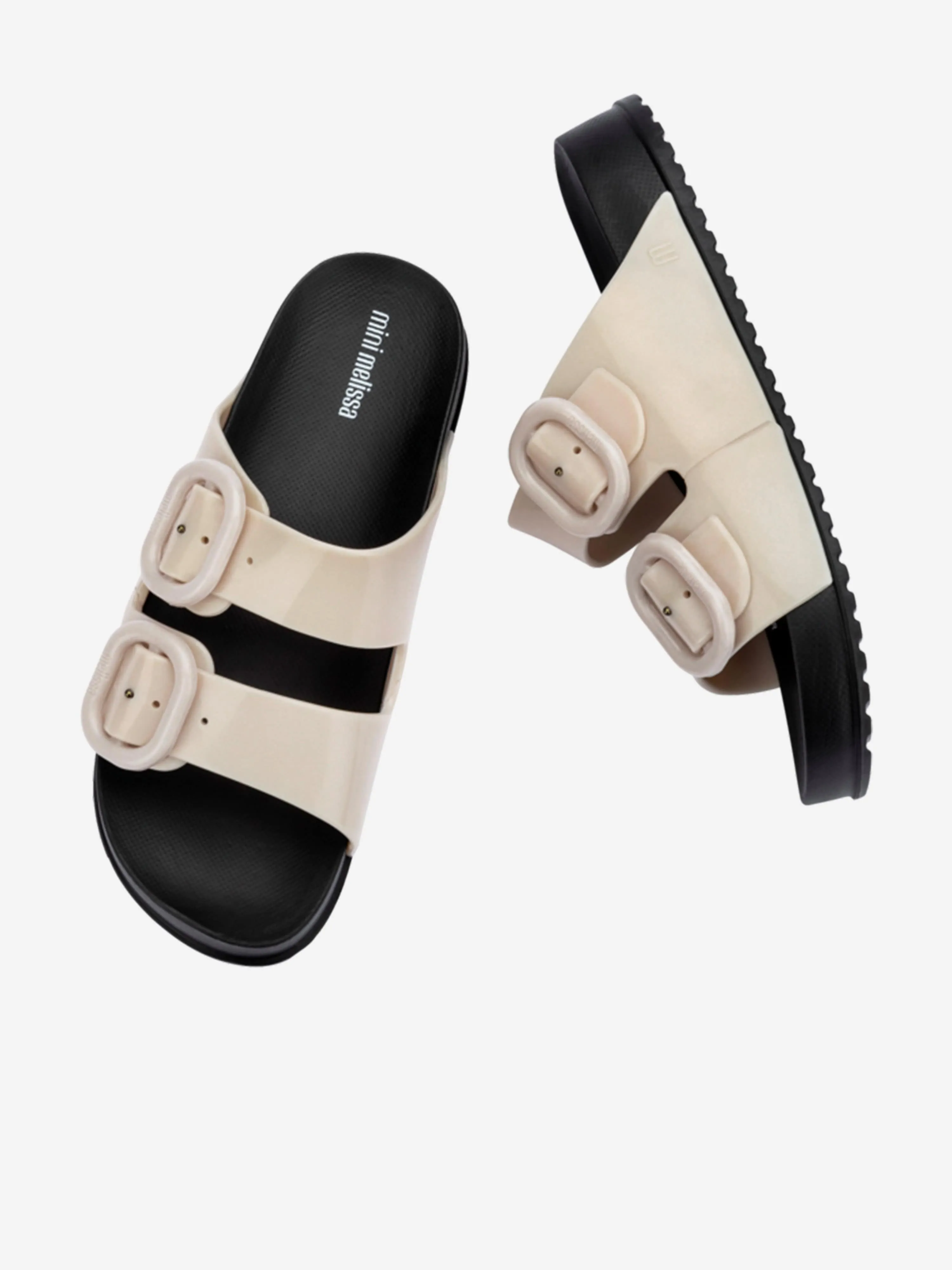 Girls Cozy Slide Sandals in Ivory