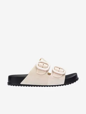 Girls Cozy Slide Sandals in Ivory