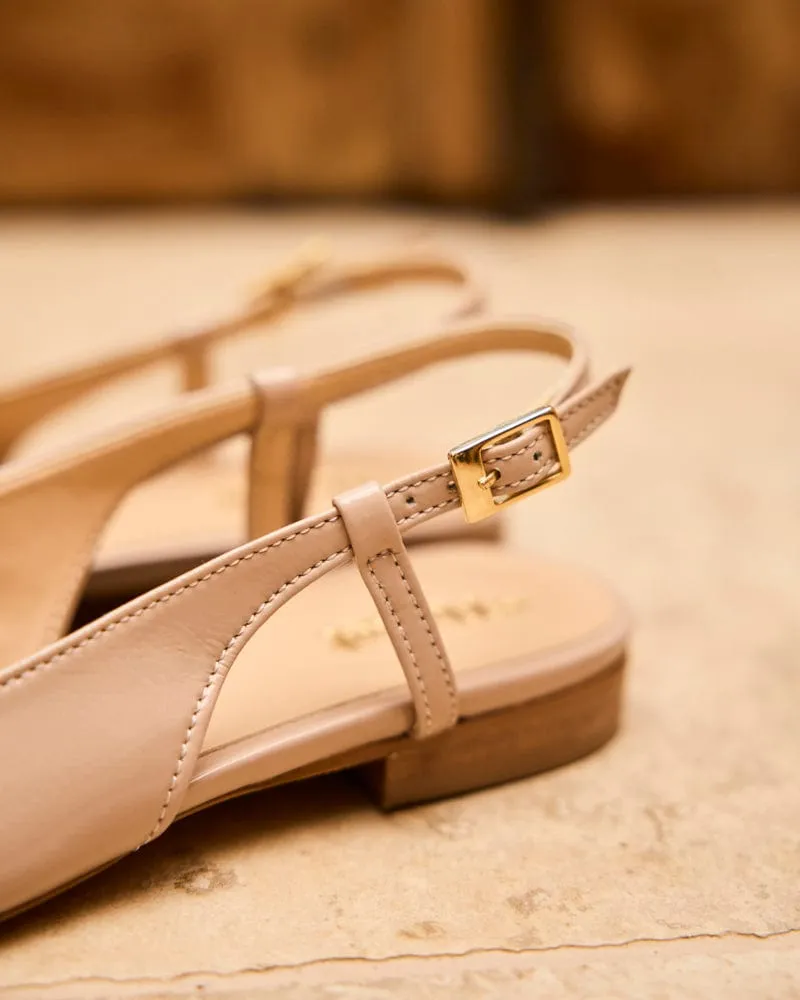 Hortense Vegan Recycled Grain Slingback Patent Pumps | Dune