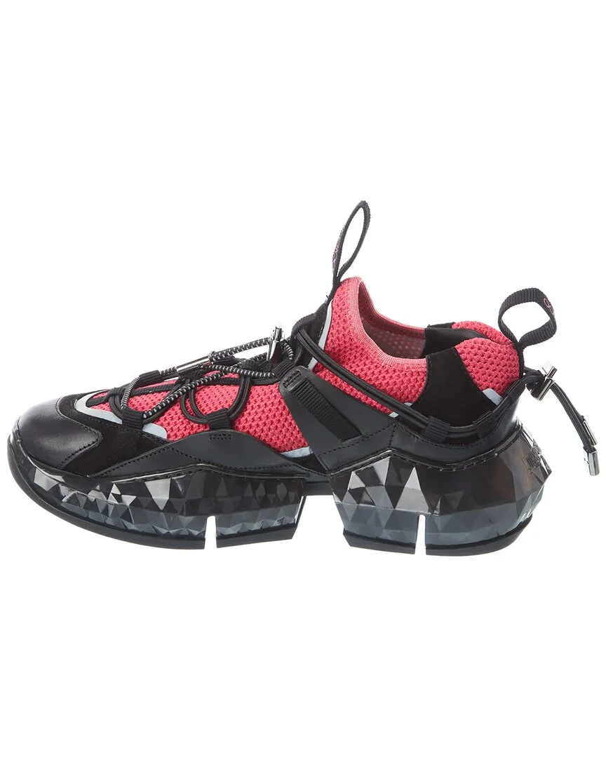 Jimmy Choo Diamond Trail/F Leather & Mesh Sneaker
