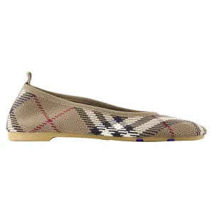 Knit Baby 05 Check Ballerinas - Burberry - Nylon - Neutral