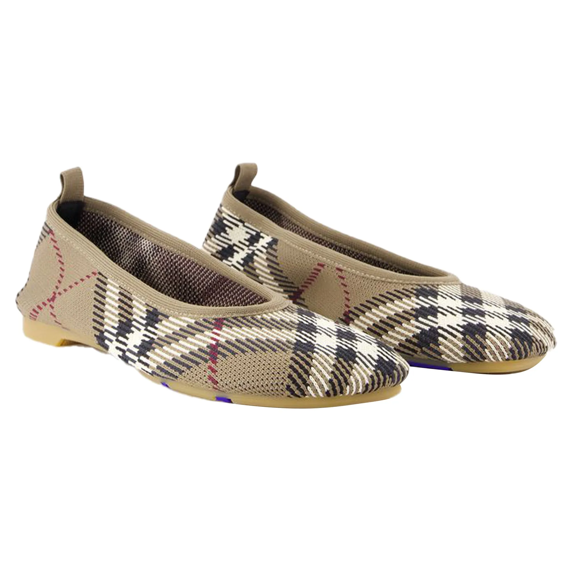 Knit Baby 05 Check Ballerinas - Burberry - Nylon - Neutral