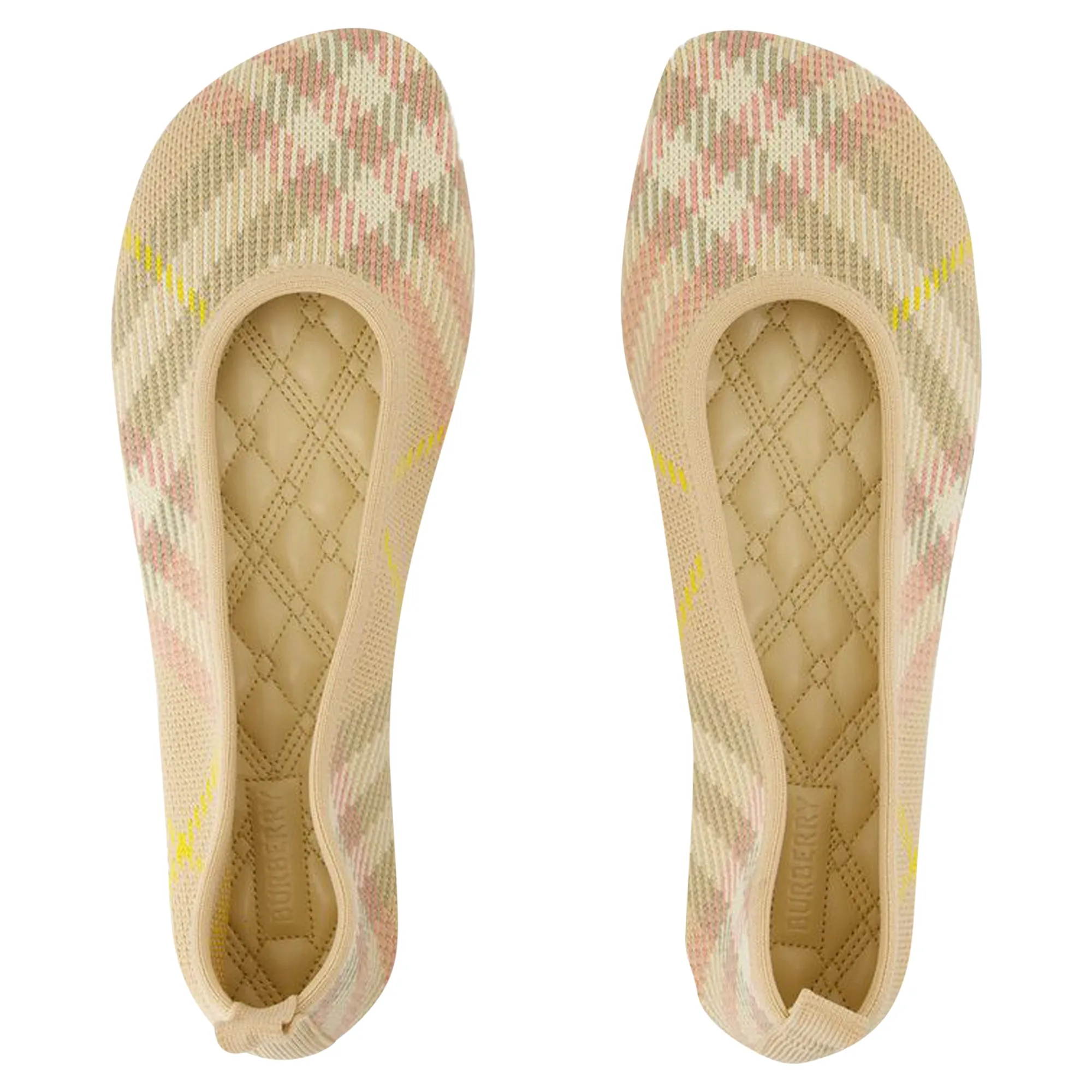Knit Baby 05 Check Ballerinas - Burberry - Nylon - Pink