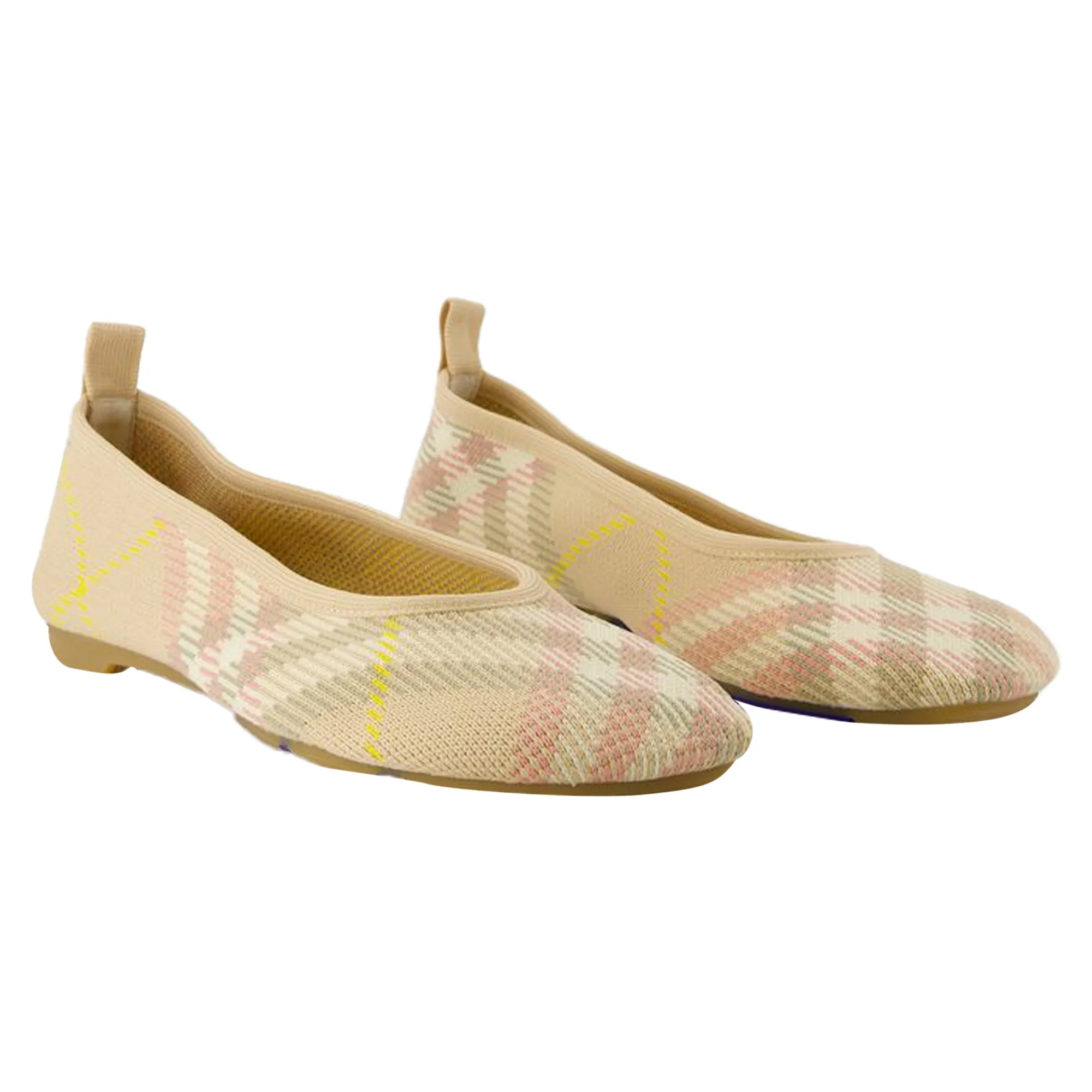 Knit Baby 05 Check Ballerinas - Burberry - Nylon - Pink