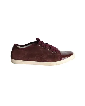 Lanvin Low Top Sneakers in Burgundy Suede