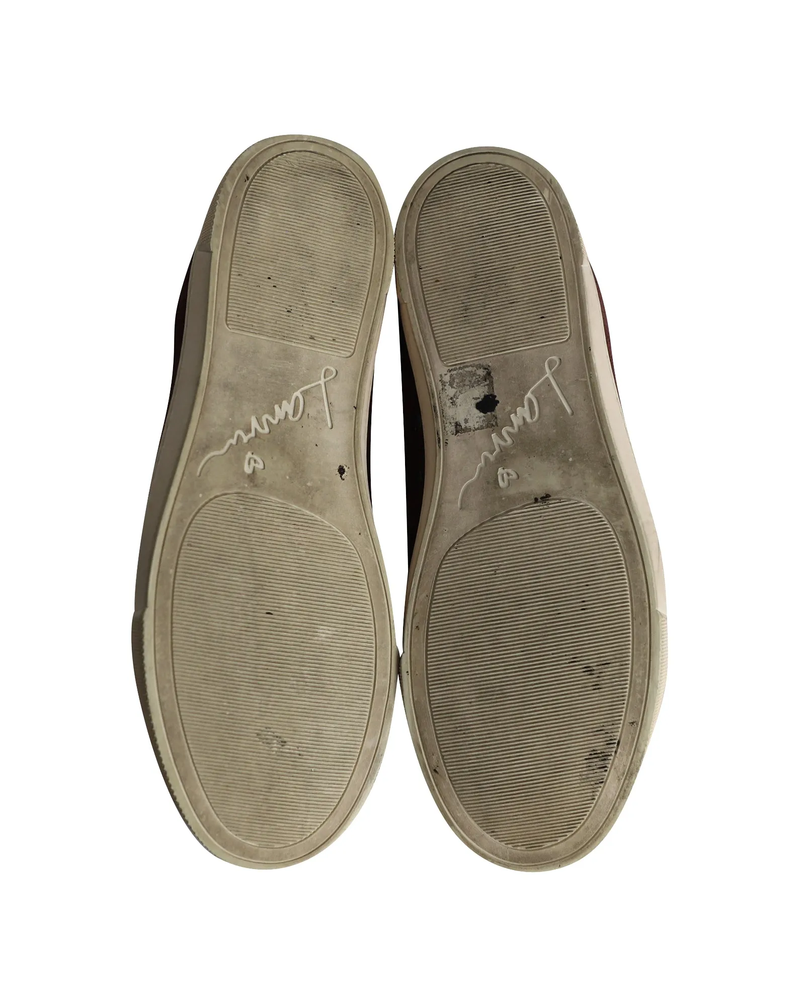 Lanvin Low Top Sneakers in Burgundy Suede