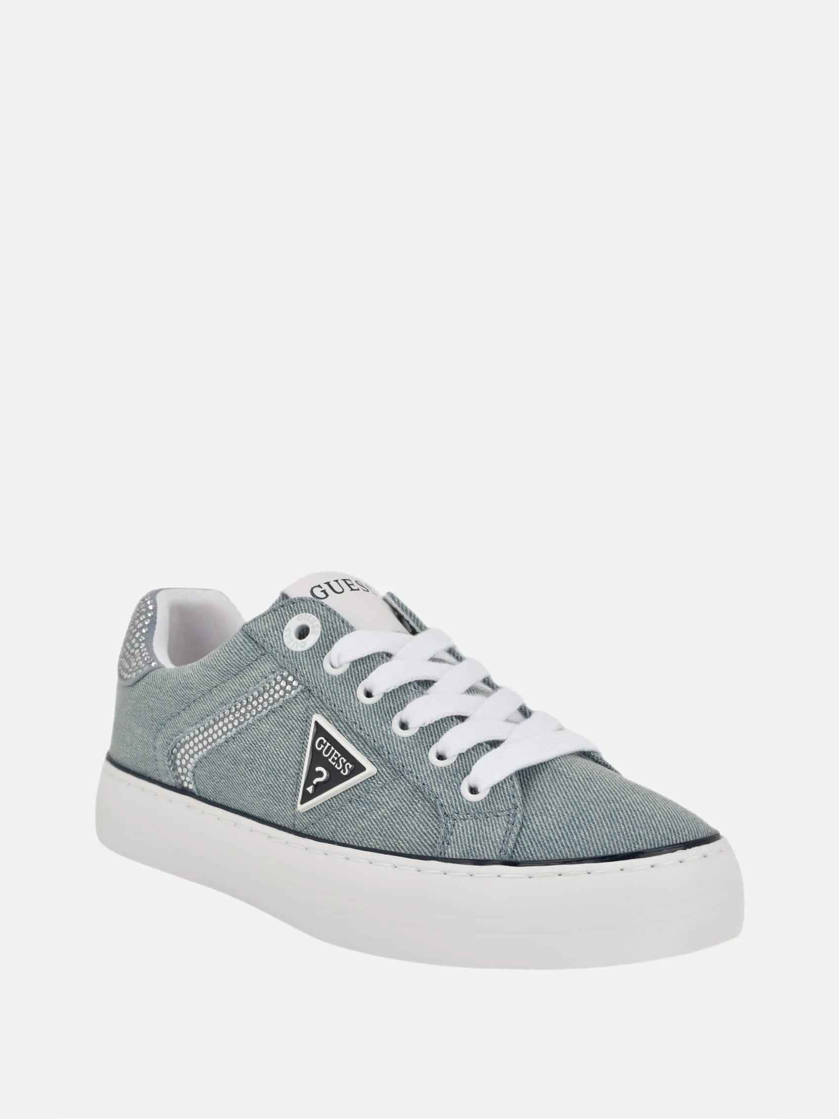 Lins Rhinestone Low-Top Denim Sneakers