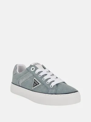 Lins Rhinestone Low-Top Denim Sneakers