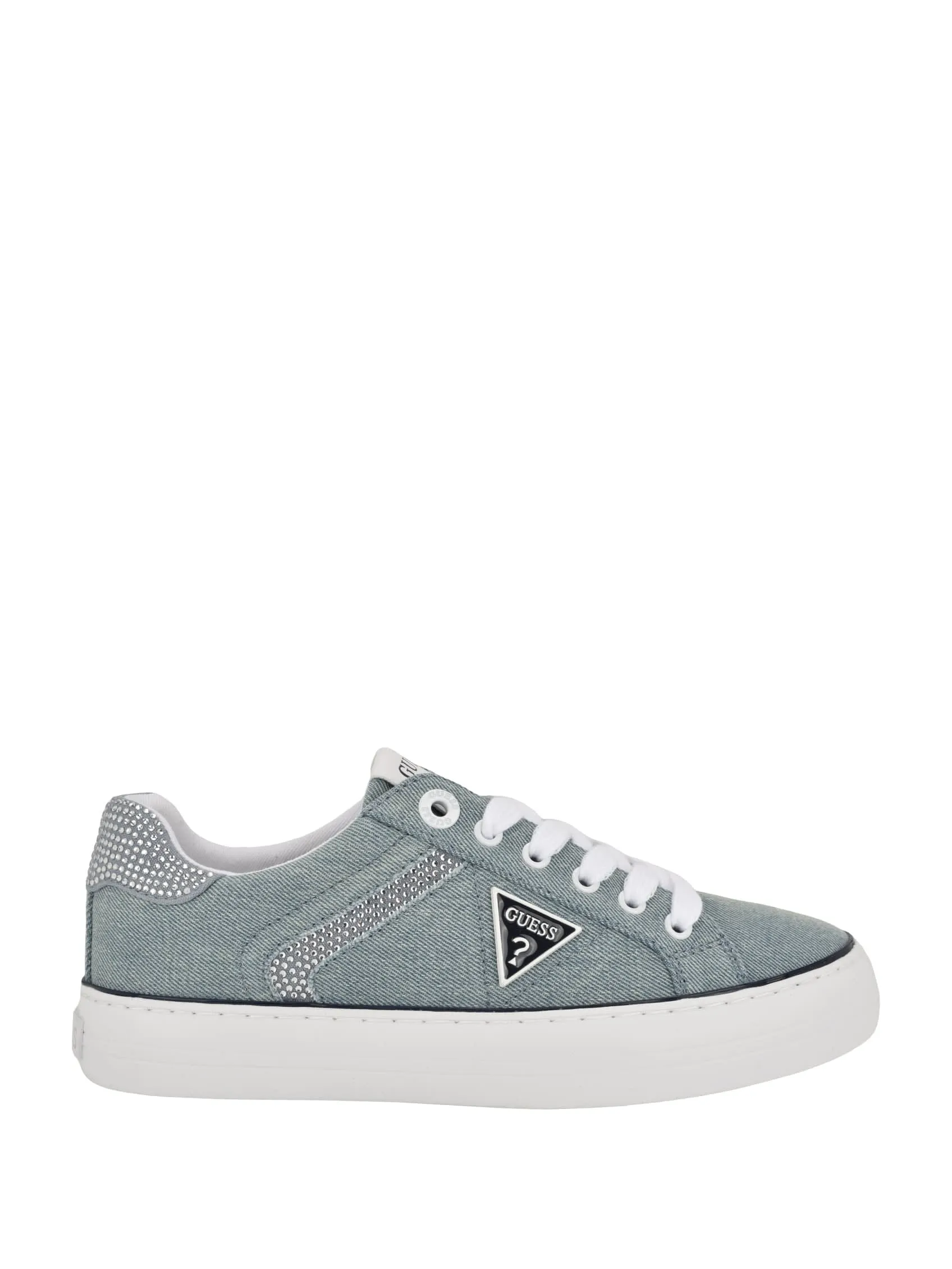 Lins Rhinestone Low-Top Denim Sneakers