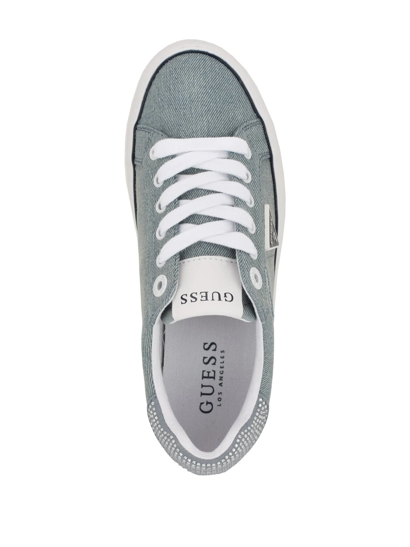 Lins Rhinestone Low-Top Denim Sneakers