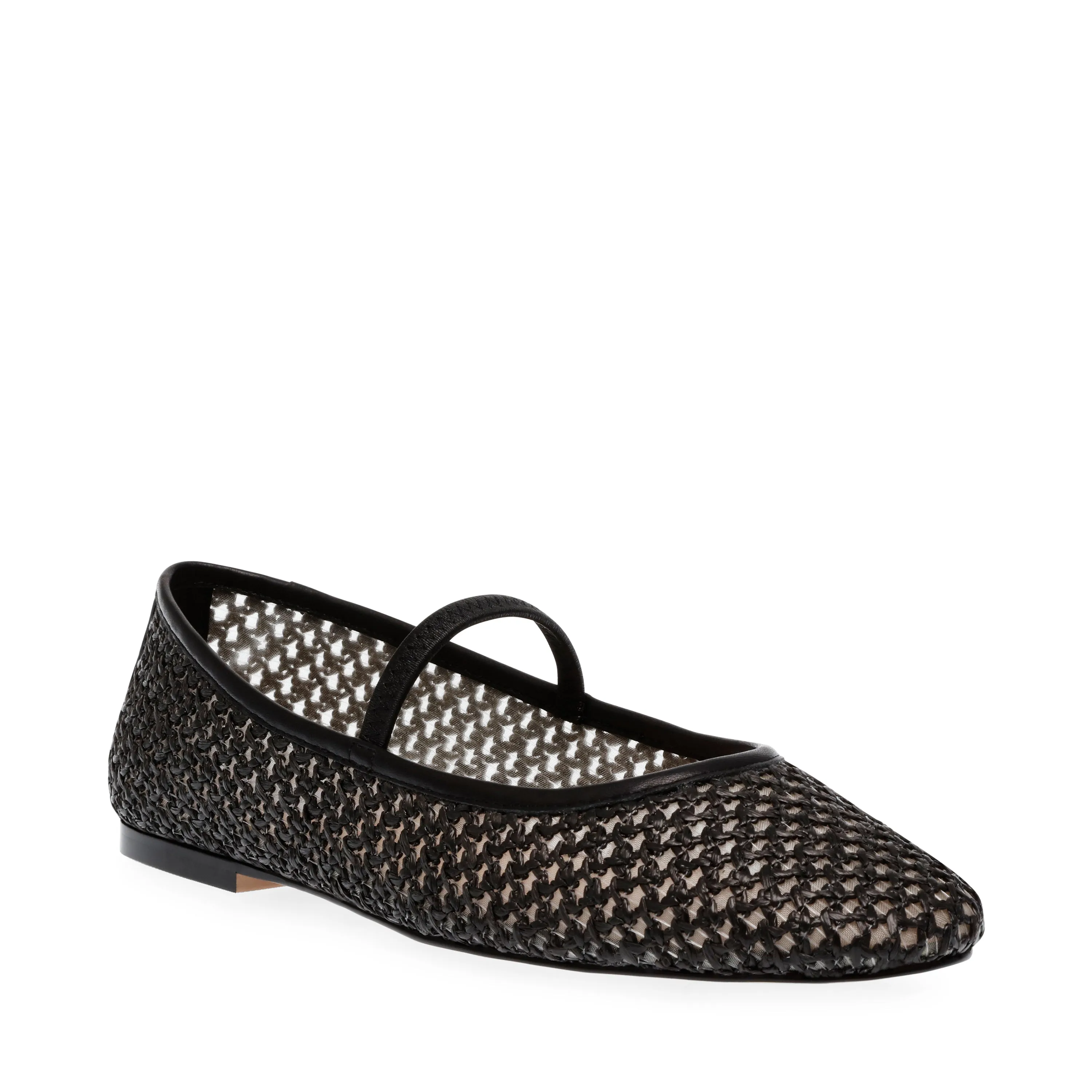 Majorca Flat Shoe BLK RAFFIA