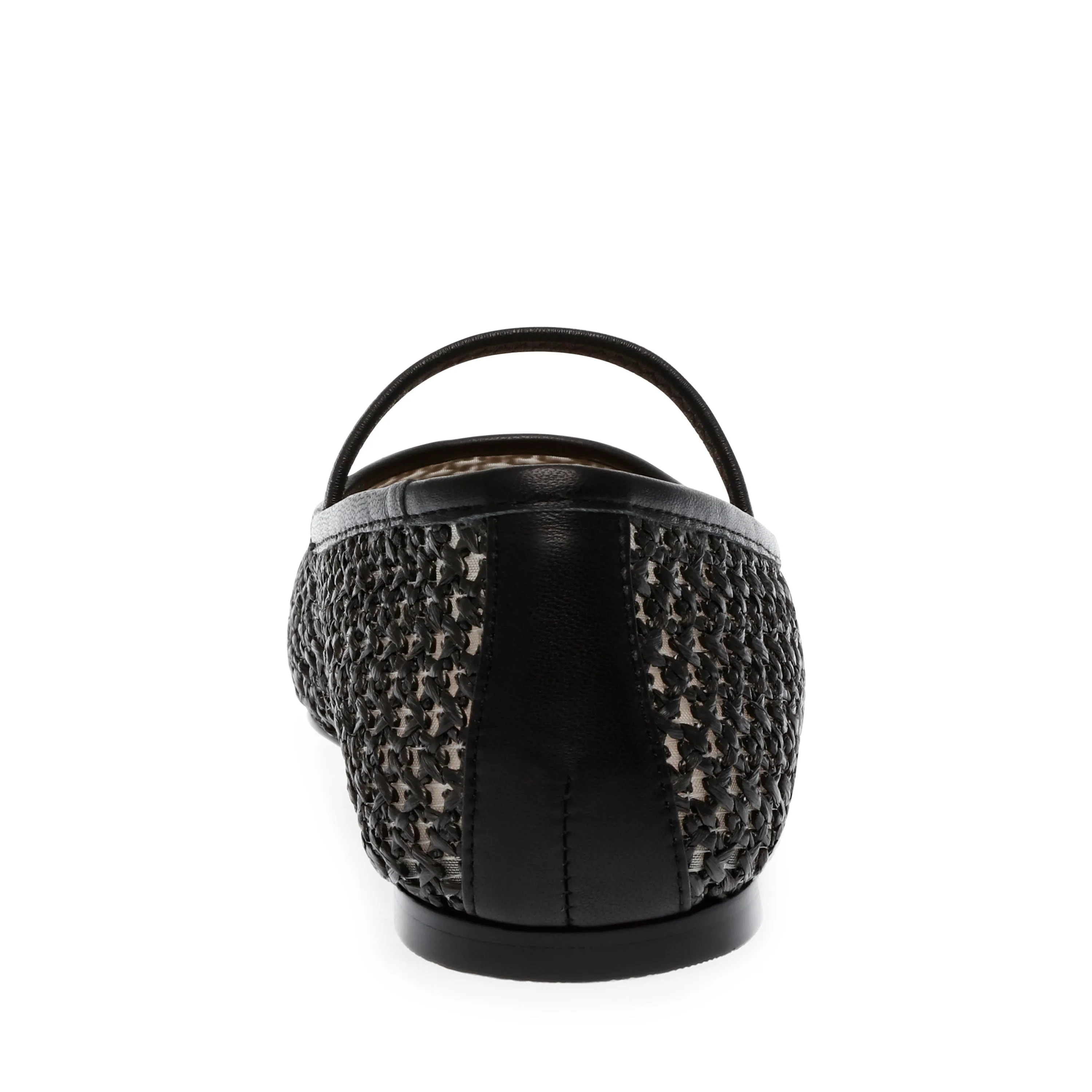Majorca Flat Shoe BLK RAFFIA
