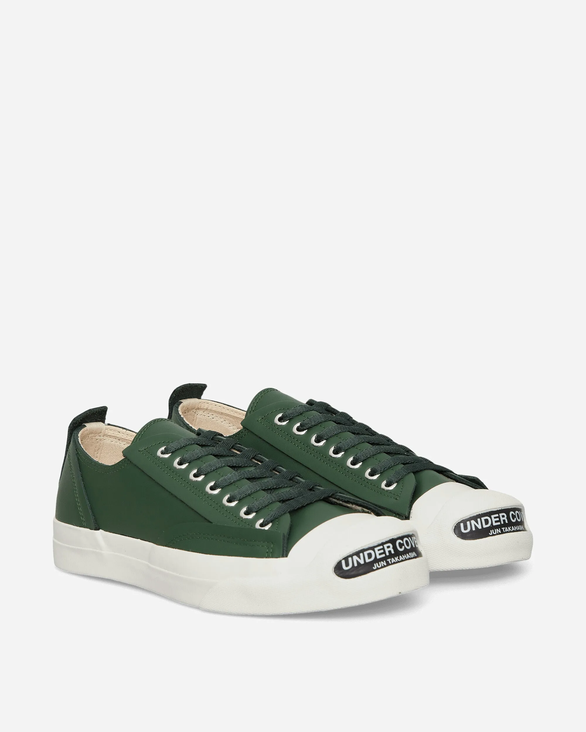 Men's Toe Logo Leather Sneakers Green
