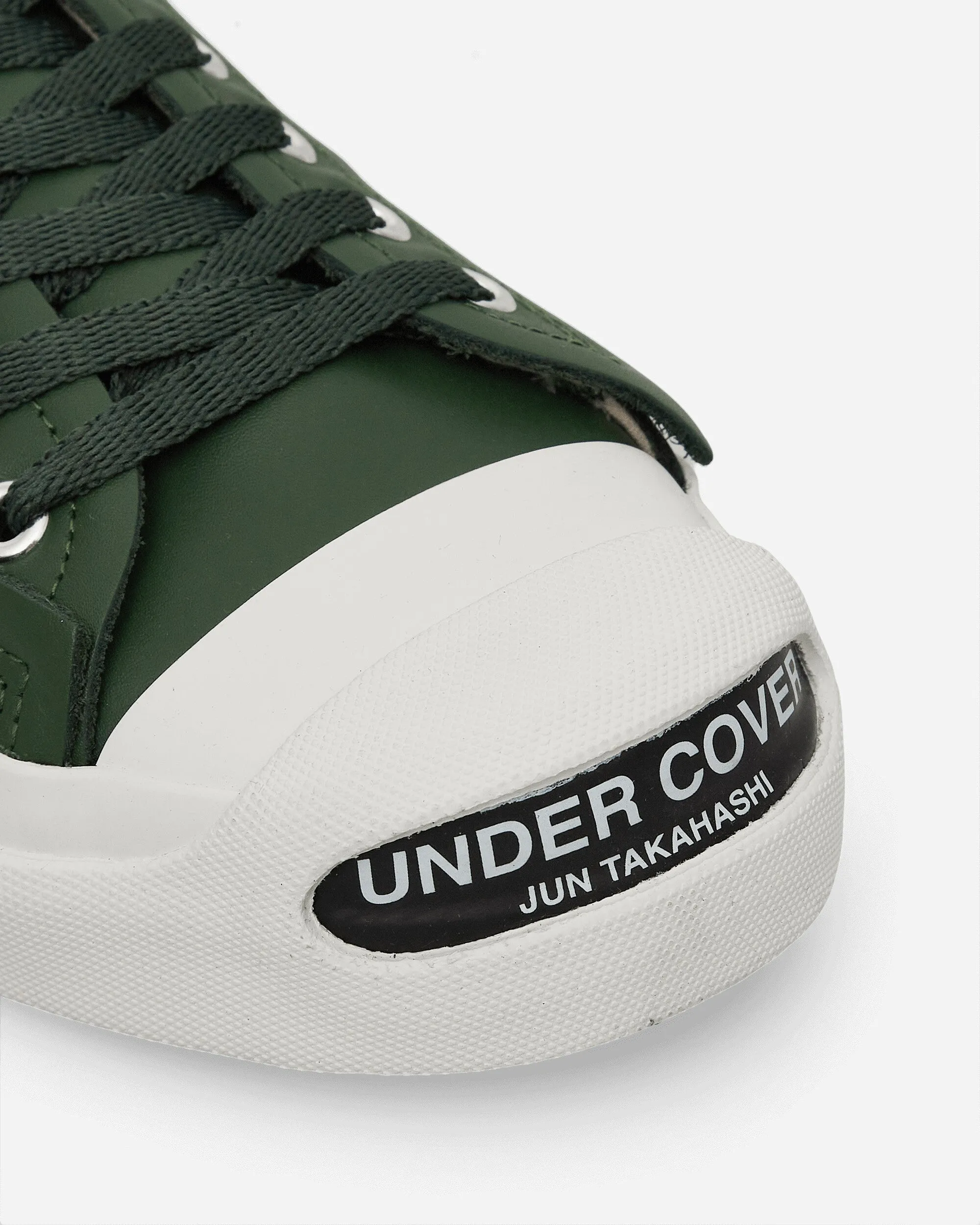 Men's Toe Logo Leather Sneakers Green