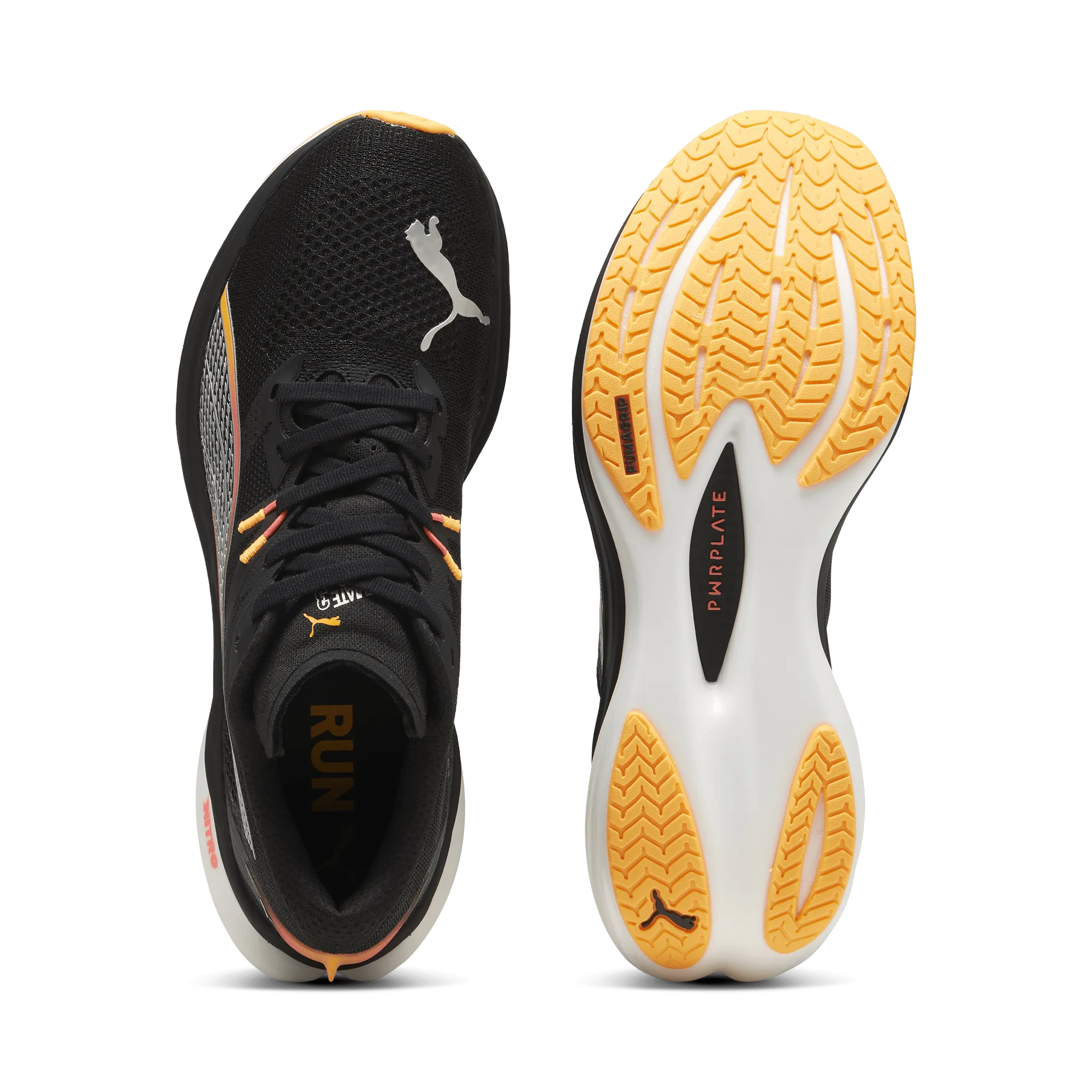 Puma Men's Deviate Nitro 3 Running Shoes in Black/Sun Stream AW24