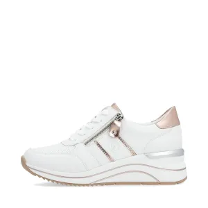 Remote Women's Eleni 04 Wedge Sneaker in White Combo