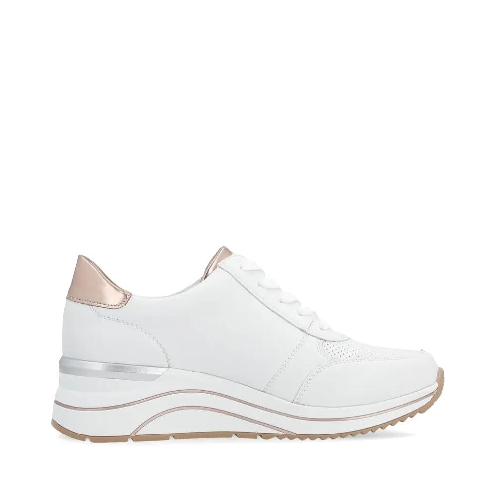 Remote Women's Eleni 04 Wedge Sneaker in White Combo