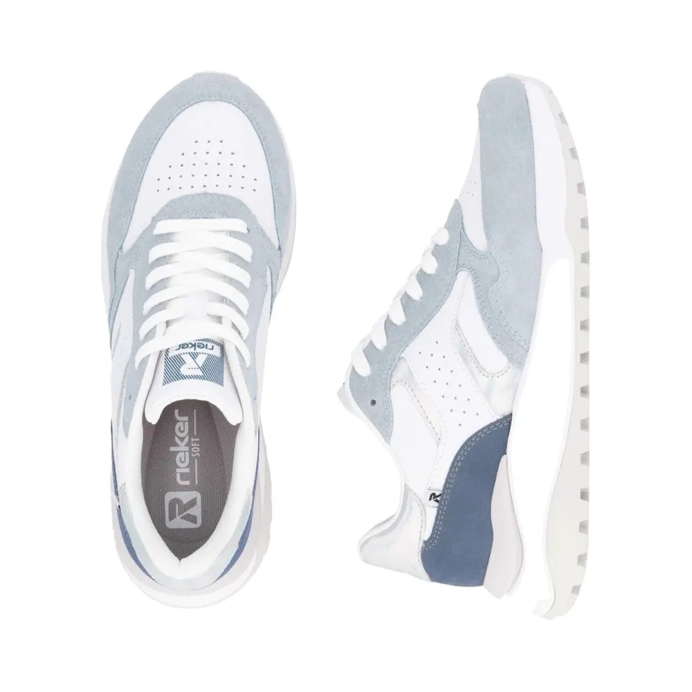 Rieker Women's Akilah 00 Sneaker in Blue/White/Jeans