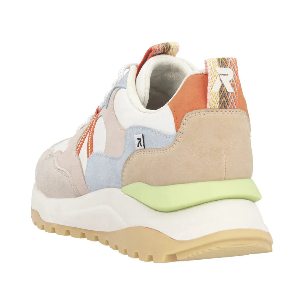 Rieker Women's Akilah 01 Sneaker in Iceberg/Dirty White/Light Rose