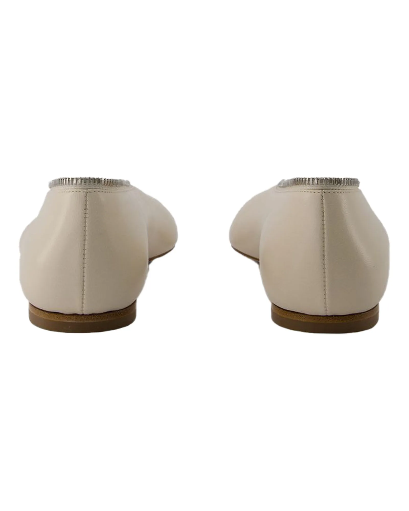 Sadler Zip Ballerinas - Burberry - Leather - White