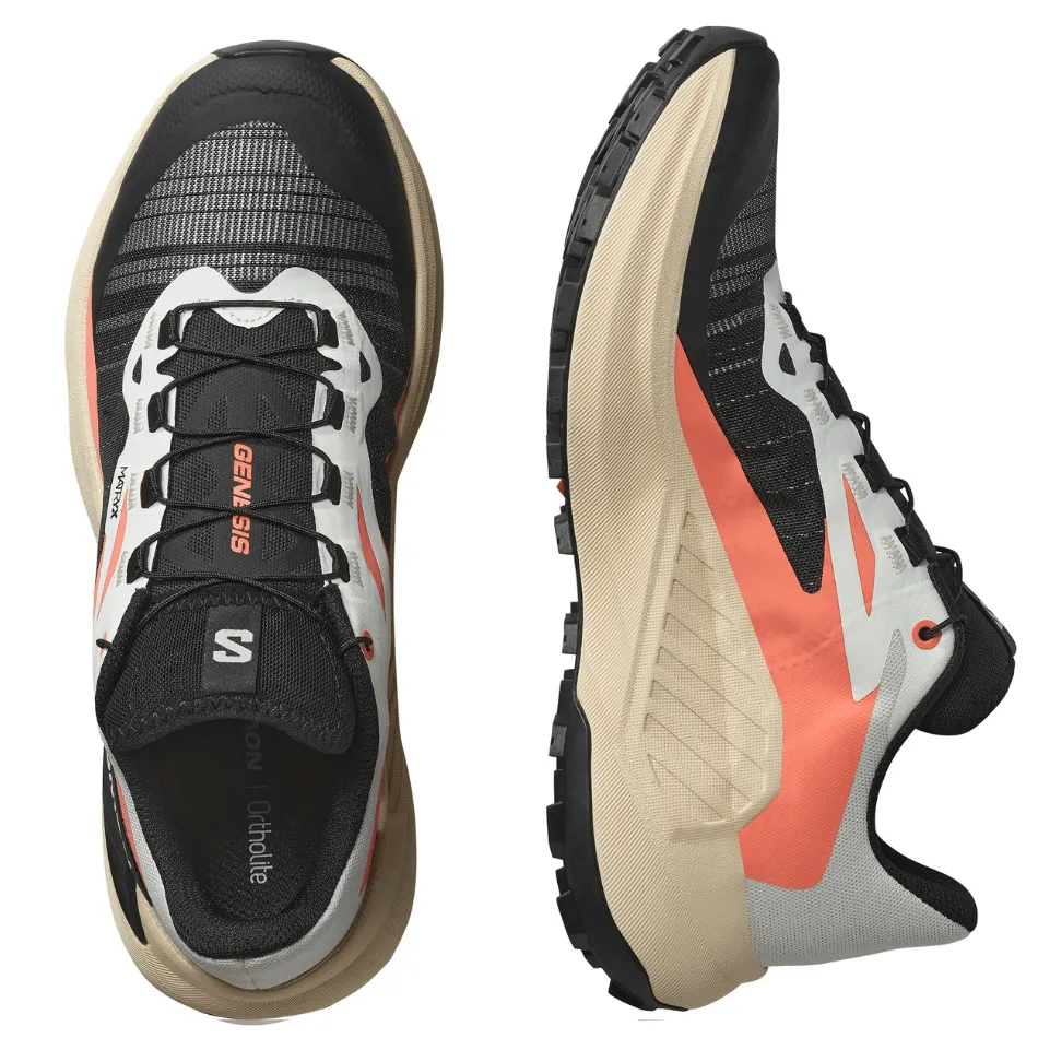 Salomon Women's Genesis Trail Running Shoes in Fusion Coral/Tender Peach/Black SS25