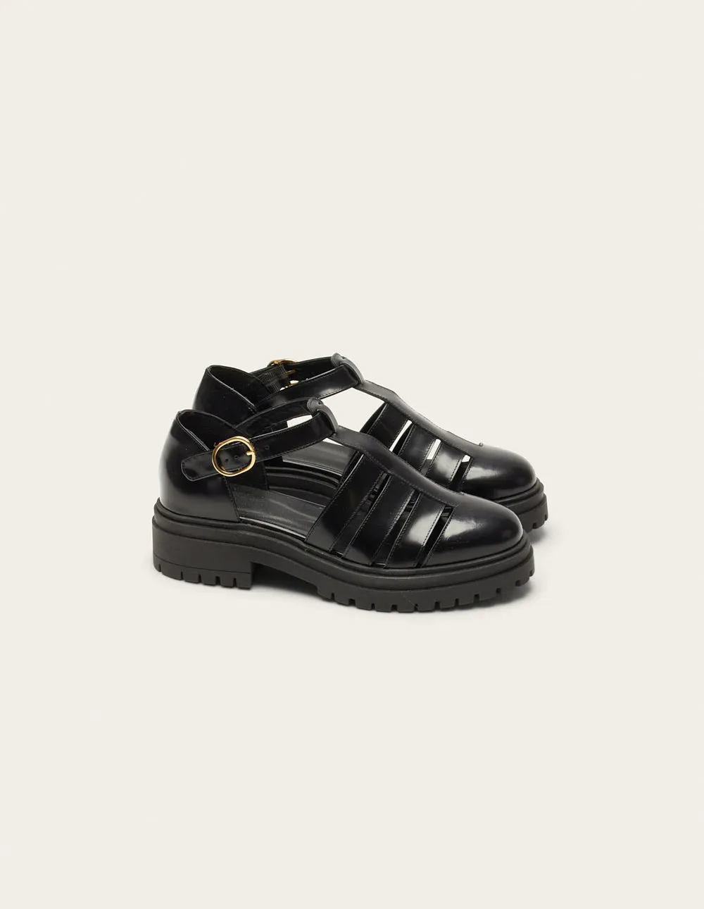 Sandals Rosalia - Black box leather