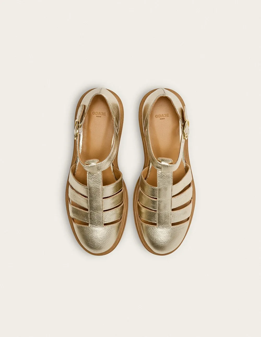 Sandals Rosalia - Champagne grain leather