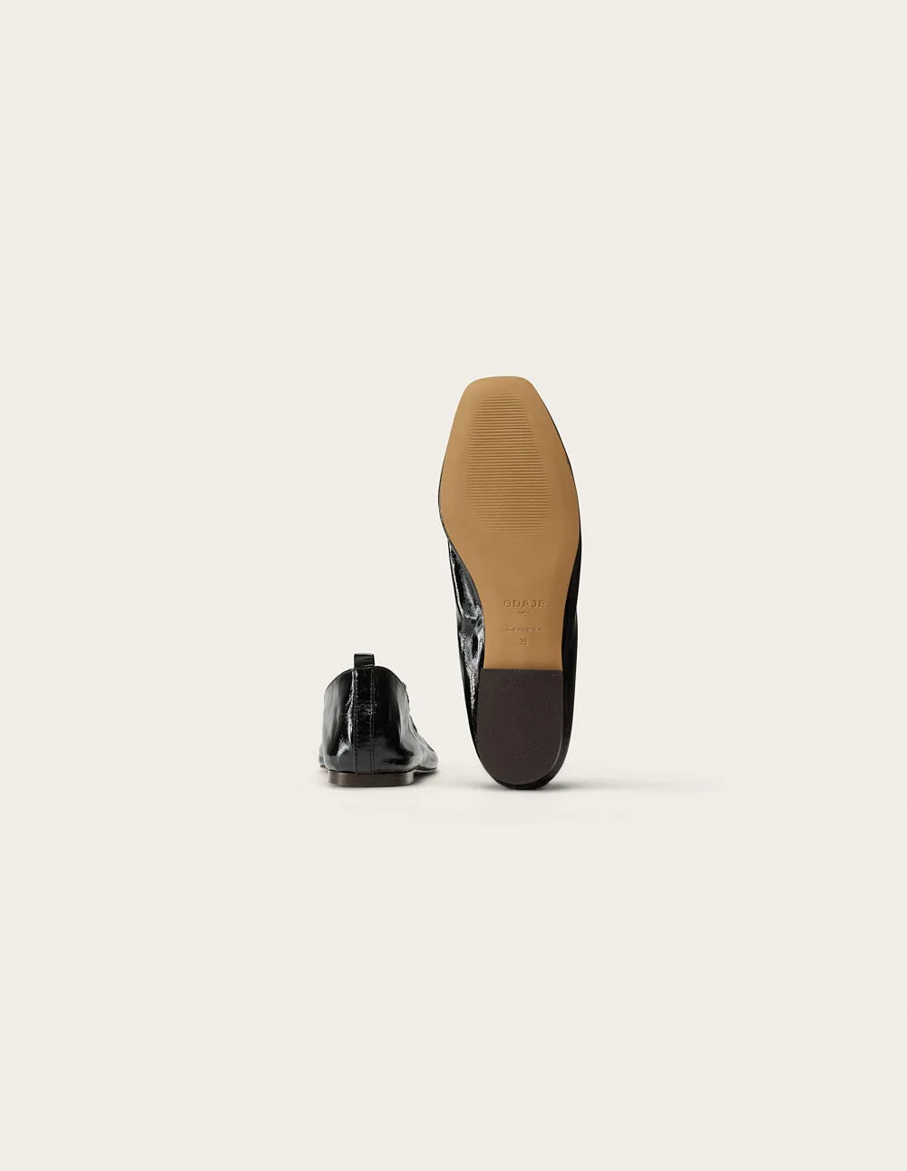 Serra Ballerinas - Black Pleated Leather