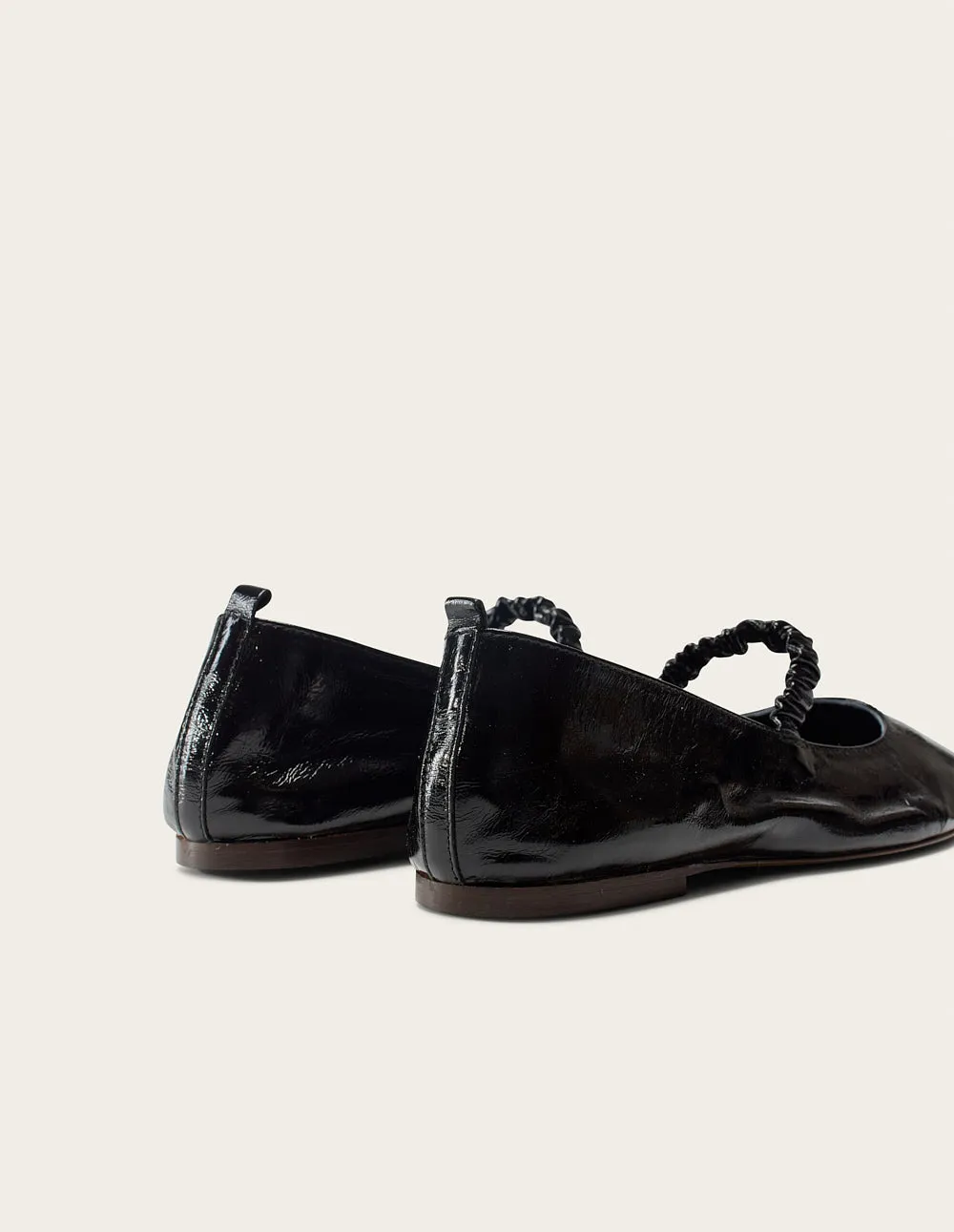 Serra Ballerinas - Black Pleated Leather