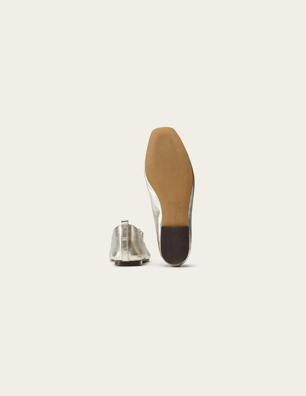 Serra Ballerinas - Silver Pleated Leather