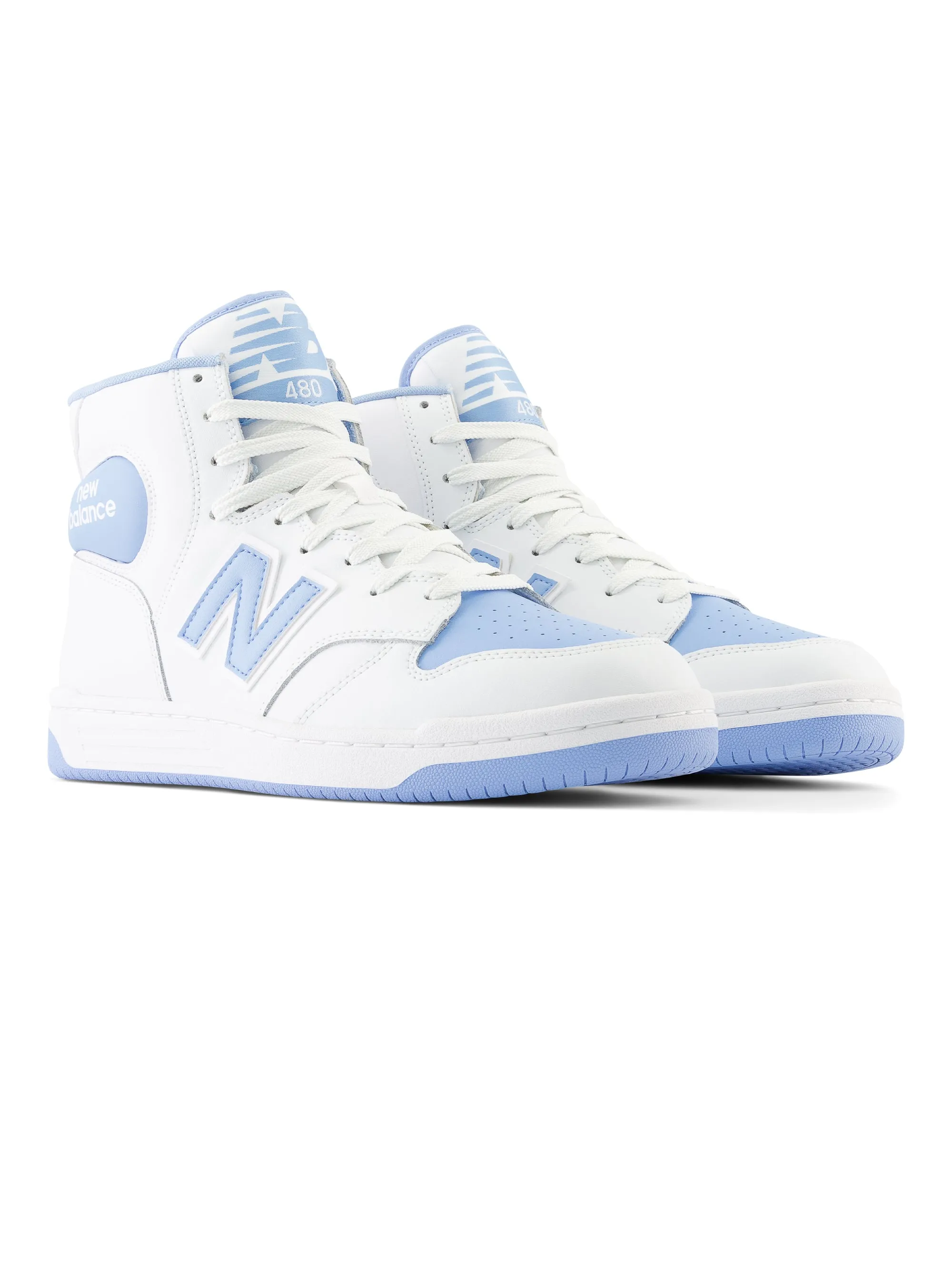 Sneakers Alte Stile Basket Retrò Celeste/Bianco