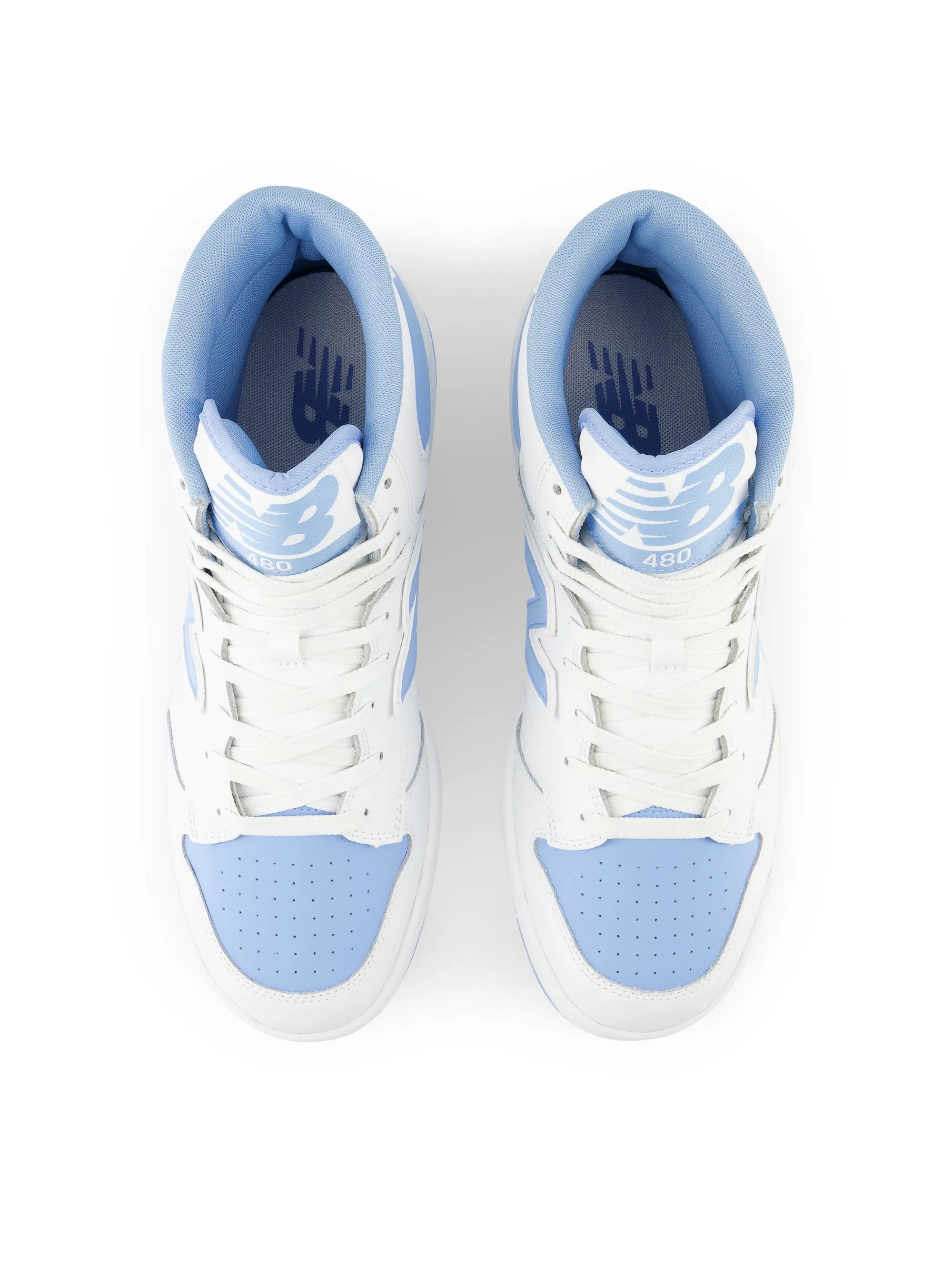 Sneakers Alte Stile Basket Retrò Celeste/Bianco