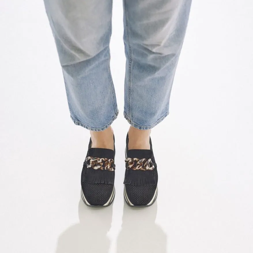 SOFTWAVES SLIP-ON WEDGE SNEAKER - BLACK - 77808BLK