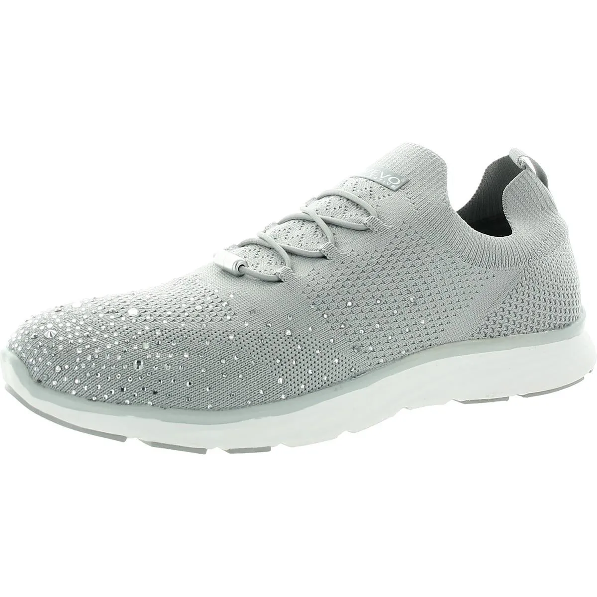 SteffiRhinestone Womens Rhinestone Man Made Slip-On Sneakers