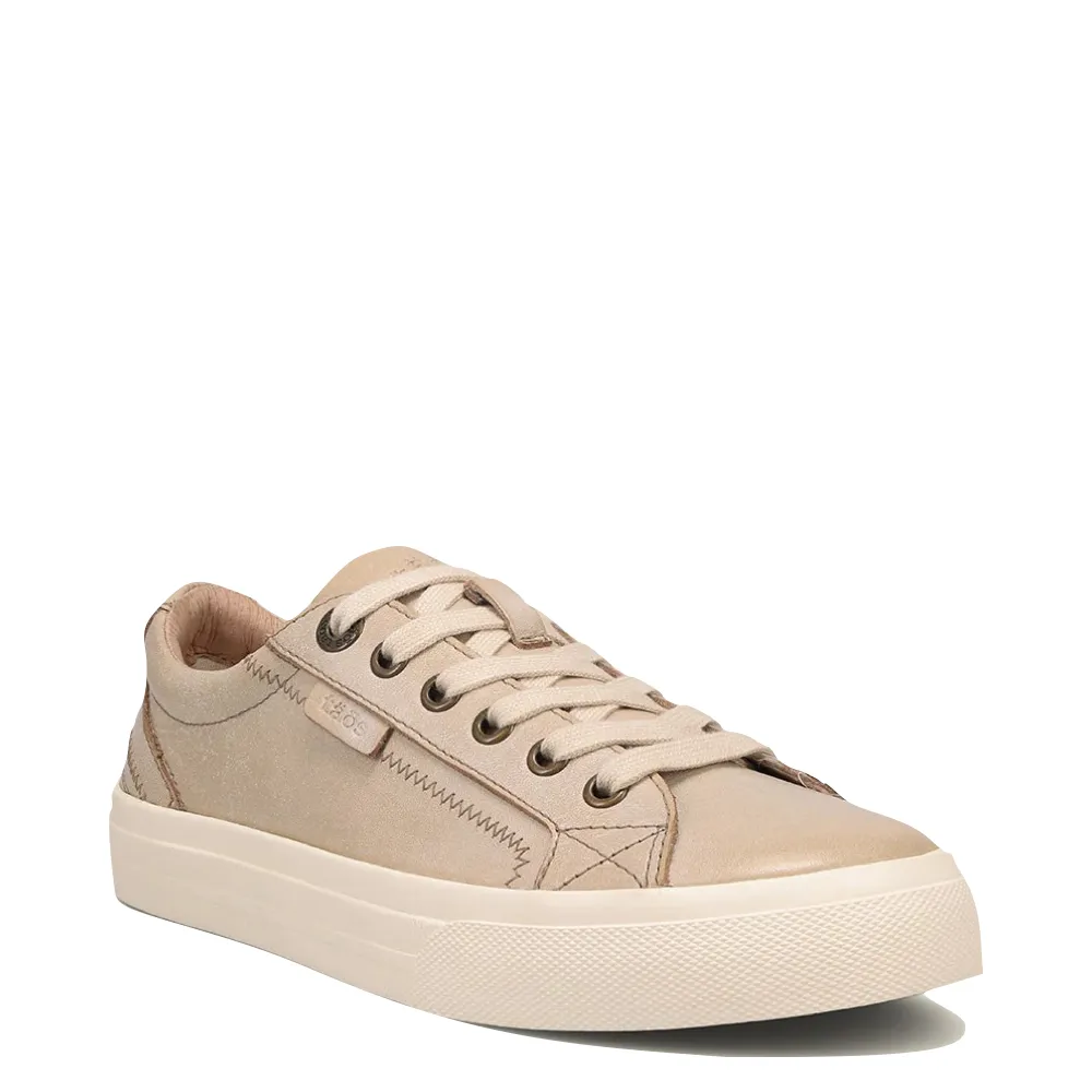 Taos Women's Plim Soul Lux Leather Sneaker in Oyster