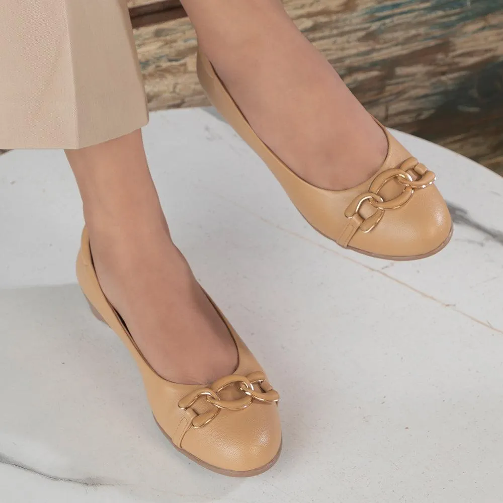 The Verona Beige Women's Dress Ballerinas Tresmode